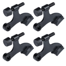 4 Pack Hinge Pin Door Stopper, Adjustable Heavy Duty Hinge Pin Door Stop with Rubber Bumper Tips, Reduce Damage Prevent Striking Wall Dents from Door Knobs, Easily Install, Black