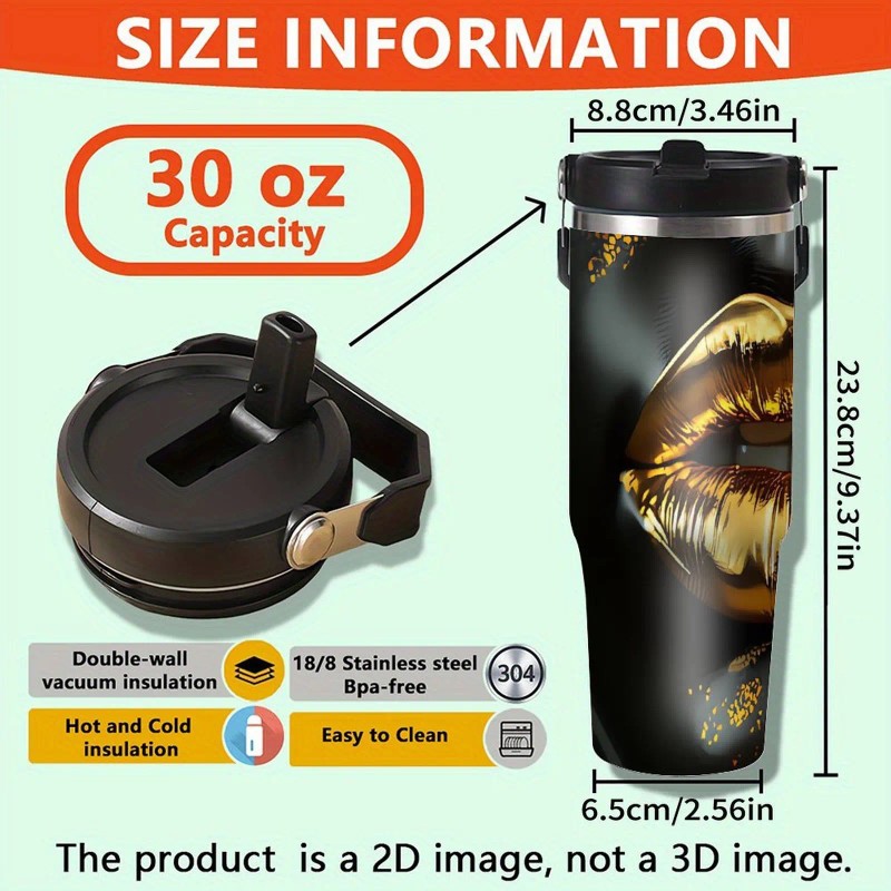 Innovative Features Custom 30oz Insulated Cup with Reusable Strawcapacity: 30
