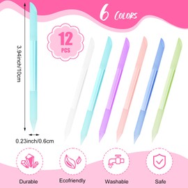 12 piezas de empujador de cutículas de cristal de doble cara, recortador de cutículas, vidrio de manicura, lima de cutículas, barra de cutículas, relleno de precisión, herramienta de eliminación de cutículas, pulidor para mujeres, salón de belleza, uso d