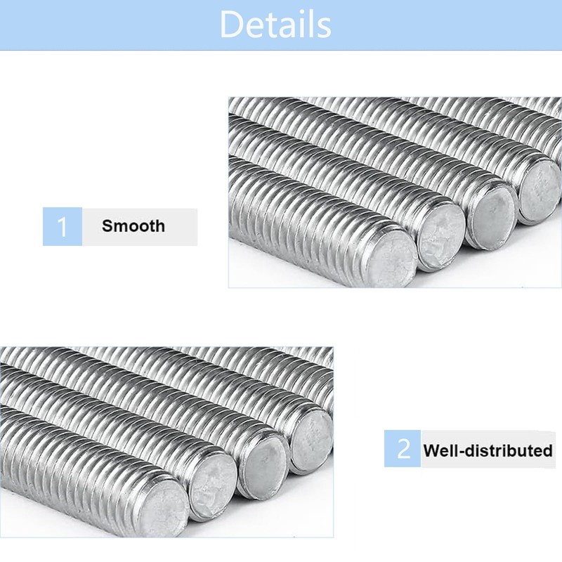 TOP-VIGOR 1Pcs M16 x 300mm Fully Threaded Rod, 304 Stainless