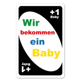 Joli Coon Funny Pregnancy Announcement with a UNO + 1 Card - 3 UNO Stickers to Announce Your Pregnancy - Creative Pregnancy Announce Friends Set of 3