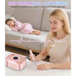 UIHOL Electric Nail Cutter, 45000 RPM Professional Cutter for Gel Nails, Portable Electric Nail File, LCD Display, with Nail File, Manicure Pedicure Accessory Set for Home Use, Nail Salons