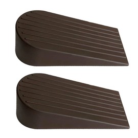 2Pcs Door Stoppers, Extra Large Rubber Door Wedge Heavy Duty Doorstop for Floor, Anti-Skid, Dark Brown