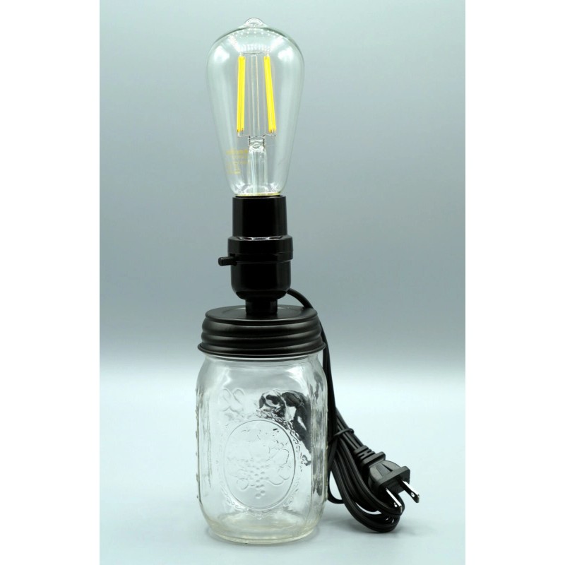 Creative Hobbies Wide Mouth Black Mason Jar Lamp Making Kit