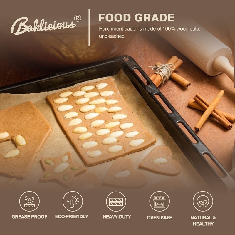 BAKLICIOUS 220 Pcs 9x13 inch Unbleached Parchment Paper Baking Sheets,