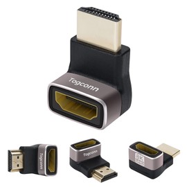 8K HDMI 2.1 Adapter 90 Degree and 270 Degree Gold Plated Adapter 4 Pack, Right Angle HDMI Male to Female Vertical Connector Converter HDMI L Shape Extender, Supports 8K@60Hz，4K@120Hz，4K@60Hz，4K@30Hz