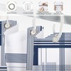 Yeele Navy Blue Geometric Line Art Shower Curtain, Modern Abstract