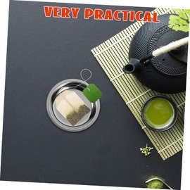 Mikinona Stainless Steel Round Tea Coaster Decorative Coffee Saucer and Dish for Tea Loose Tea Infuser and Tea Strainer Elegant Home and Kitchen Accessory