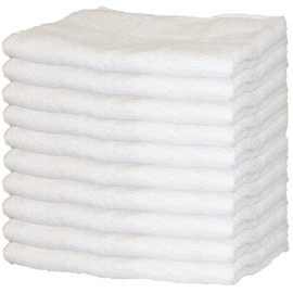 【まとめ買いセット】綿100% フェイスタオル 白10枚組 34×84cm