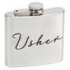 Amore Stainless Steel Silver 5oz Hip Flask Gift. Usher Design.