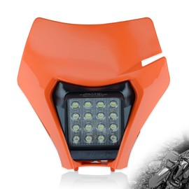 MCHMFG Dirt Bike Headlight,LED Enduro Pit Bike Light Kit Universal For Most Dirt Pit Bike Motorcycle EXC SX XCF Orange