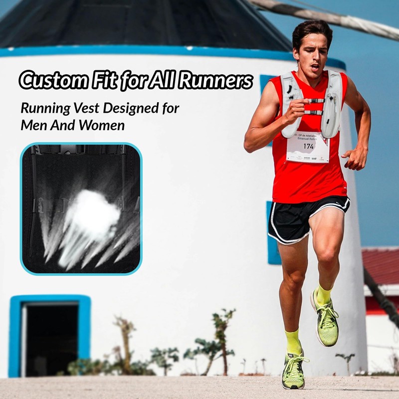 Running Vest Women Men,ight Reflective Hydration Vest Pack with 1500ml