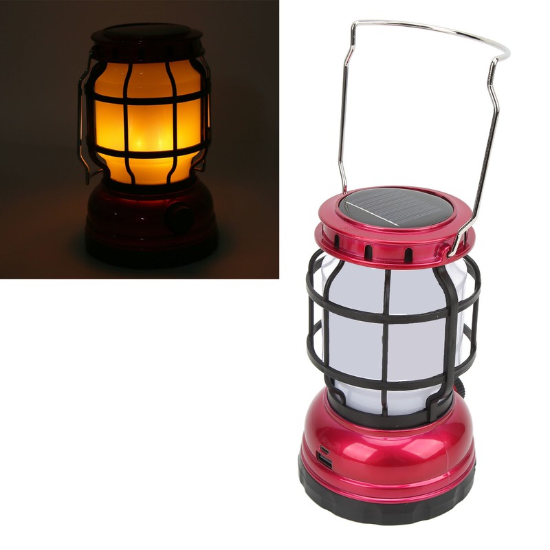 LED Camping Lantern USB Rechargeable Solar Powered Camping Light for