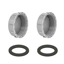 Aestustheri 2PCS 45mm Kitchen Sink Waste Pipe Blanking Cap - Trap Blanking Cap with Female-Thread Washer Stop Ends - Washing Machine Plumbing Fittings - Sealing Joints & Pipe Ends (Grey)