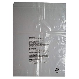 CLEAR TRANSPARENT PLASTIC SELF SEAL GARMENT CLOTHING RETAIL PACKAGING BAGS SAFETY WARNING - LARGE SIZE 12x15" 300x380mm 38mu - CLOTHES T SHIRT STORAGE PROTECTION DISPLAY PACKING Uk Store 247 (50)