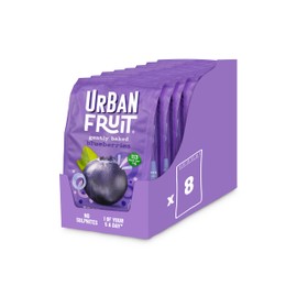 URBAN FRUIT Blueberry - Sharing Pack - Gently Baked Fruit - Healthy - Vegan - 8 x 75g