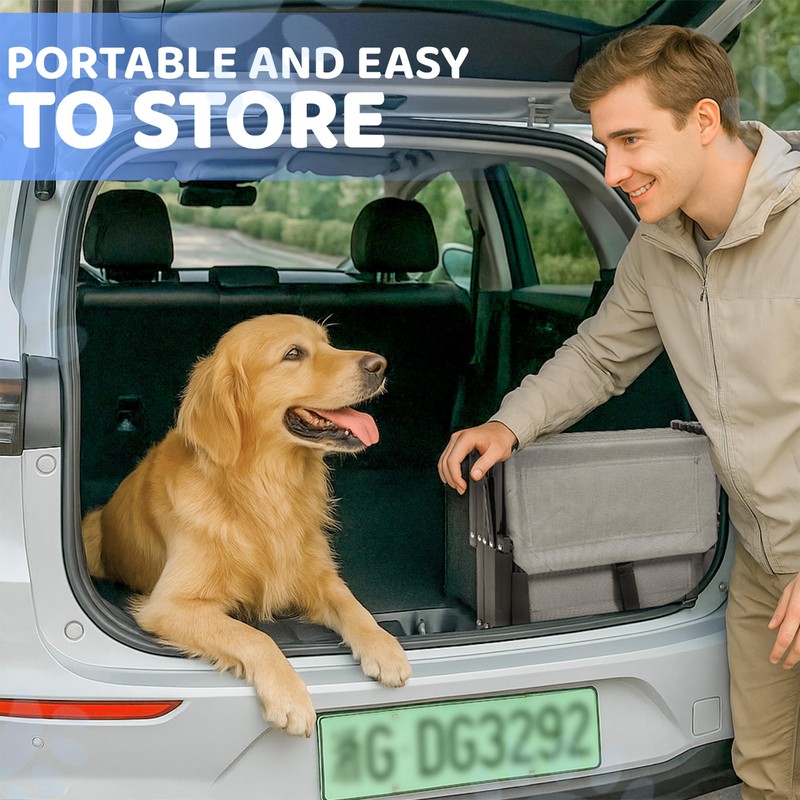 Dog Car Steps – Portable Non-Slip Pet Stairs for High