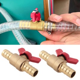 SING F LTD 2pcs 1/2" Brass Pex Ball Valve Shut Off Valve with Red Handle for 1/2" Pex Tubing Hot Cold Water