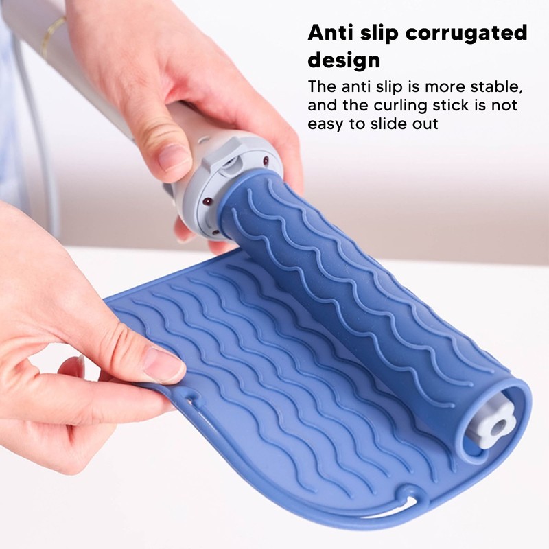 5Pcs Heat Resistant Silicone Mat Pouch for Curling Irons Hair