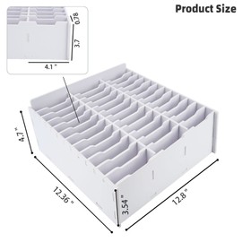 SANFURNEY 36 Slots Cell Phone Storage Box for Classroom Calculator Holder Class Cell Phone Organizer White