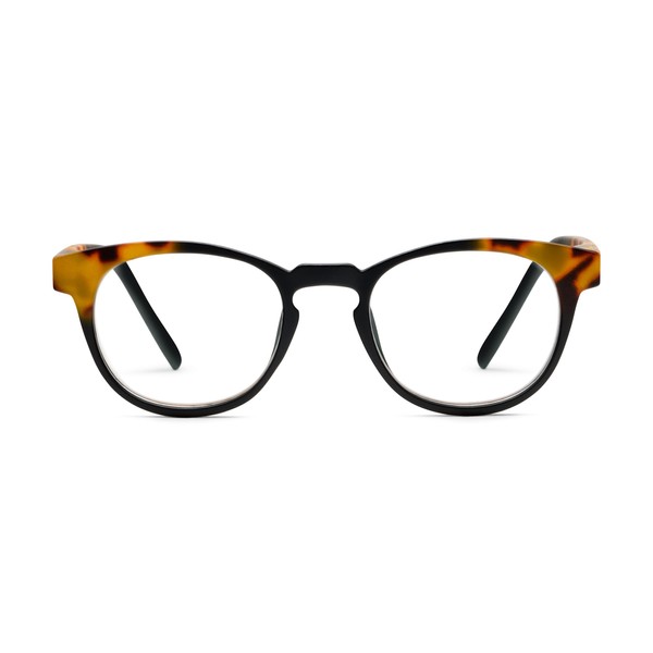 Peepers by PeeperSpecs Men's Chester Round Reading Glasses, Black, 1.50