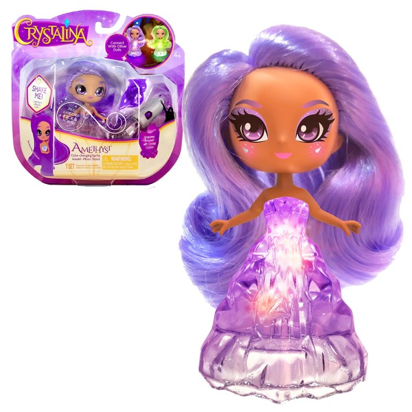 Skyrocket 18337 Crystalina Amethyst Doll Light Up Crystal Fairy, with Stand and Amulet