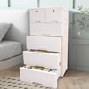 5 Tier Plastic Drawers Dresser Vertical Storage Tower with 6