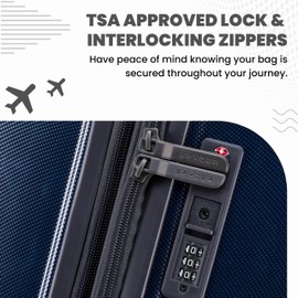 Spyder Rails 25 Inch Expandable Hardside Upright Suitcase with 360° Spinner Wheels, TSA Approved Lock, Navy