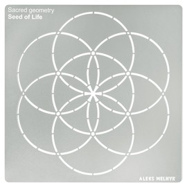 Aleks Melnyk No.392 Metal Stencil, Sacred Geometry Figures, Seed of Life, 1 PC, Template for Wood Burning, Engraving, Crafting, Scrapbook