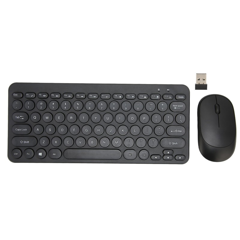 2.4G Wireless Keyboard Mouse Combo 78 Key Retro Round Keycap