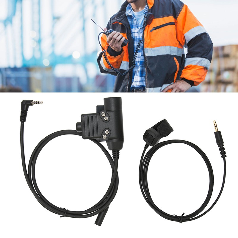 PTT Adapter with 90cm Cable Push to Talk Portable Headset