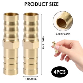 Compressed Air Coupling 10 mm, Pack of 4 Compressed Air Connection Brass Compressed Air Quick Coupling Compressed Air Hose Nozzle Connector Hose Nozzle Heavy Design for Air Water Gas Oil Pipe