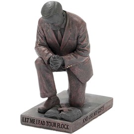 Lead Your Flock Praying Pastor 5 inch Gray Resin Stone Table Top Figurine
