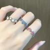 Yudisho 3PCS Star Rings Set,Enamel Rings,Open End Adjustable Ring,Rings For