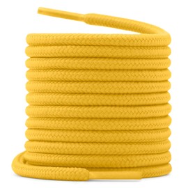 DELELE Round Shoelaces for Athletic Boot: Golden Yellow Hiking Shoe Laces for Men&Women 28 inch 2 Pair
