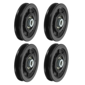 PATIKIL Universal Bearing Pulley Wheel 90mm/3.5", 4 Pack Nylon Bearing Pulley Wheel Lifting Bearing Wheel Replace for Gym Equipment Part Cable Machine