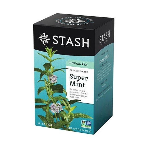 Stash Herbal Tea Super Mint Caffeine Free 18 Tea Bags