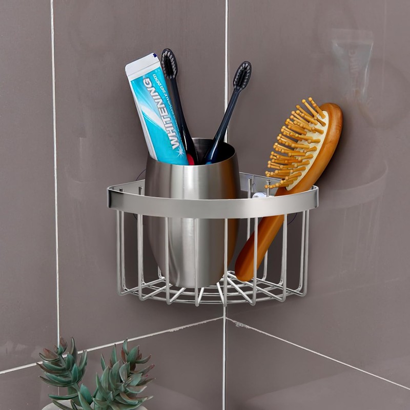 NUOBESTY Sponge Holder for Kitchen Sink, Corner Sink Caddy with