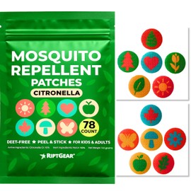 RiptGear Mosquito Patches - 78 Pack of Bug Stickers for Kids and Adults, Natural Citronella Patch Sticks to Any Surface - DEET Free Mosquito Stickers