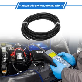 X AUTOHAUX 1 Pcs Ground Wire 9m Power Wire Universal Car Radio, Automotive, Car Speakers Fully Insulated& Soft Touch Jacket TC Black 16AWG 4 Conductor