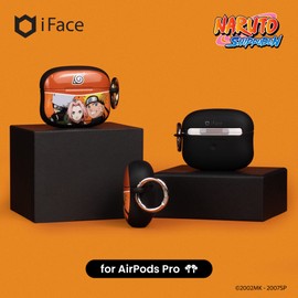 iFace Naruto Shippuden Anime Collection AirPods Case Compatible with AirPods Pro (1st/2nd Gen.) – Protective Cover [Carabiner Clip Included] [Wireless Charging Compatible] – Naruto/Kakashi/Sakura