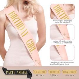 10 Pack Birthday Sash for Women Group,Happy Birthday Party Supplies Sashes Favors Decorations for Women,Birthday Squad Girls Glitter Sash Set,9 Funny Sashes,1 Birthday Girl Sash(Black and Rose Gold)