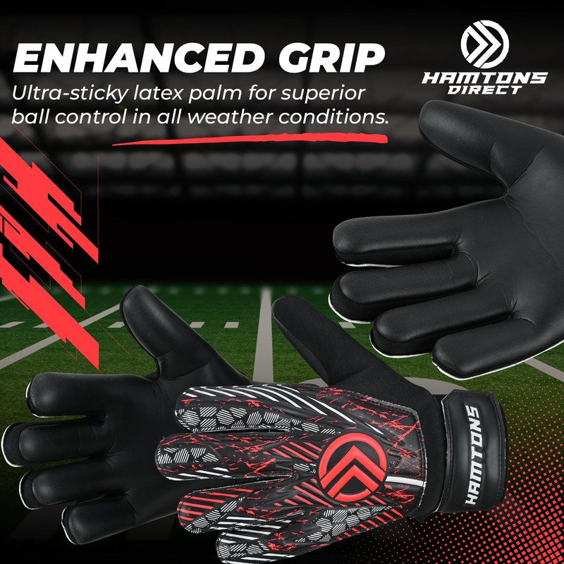Hamtons Professional Goalkeeper Gloves - Durable Grip, Anti-Slip Design with