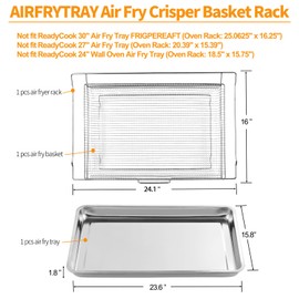 Air Fryer Tray Replacement for Frigidaire Oven Parts AIRFRYTRAY 24.1 x 16 Inches 304 Stainless Steel Frigidaire Air Fryer Basket Frigidaire Ready Cook Wall Ovens Air Fryer Rack 1 Set