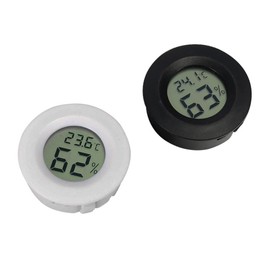 zalati Reptiles Thermometers 2pcs Digital LCD Embedded 2-in-1 Hygrometer Thermometer for Terrariums Incubator Poultry – 1pcs Black & 1pcs White