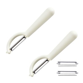 Set of 2 Peelers with 2 Replacement Blades for Tupper Peeler, P Peeler, Potato Peeler, Stainless Steel Blade Replacement Parts Set, Vegetable Peeler Asparagus Peeler Double Blade Peeler for Tupperware