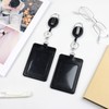 2-Pack PU Leather Vertical ID Badge Holders with Heavy Duty