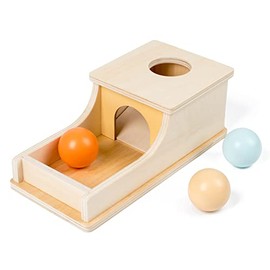 Busy Edition Juguetes Montessori para bebés de 6 a 12 meses Caja de permanencia de objetos Caja de bolas de madera caídas Juguetes de juego para bebés de 6 meses, niños pequeños de 1, 2, 3 años