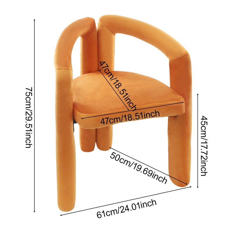 Comfy Modern Makeup Vanity Chair with Upholstered Seat & Backrest