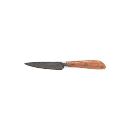 Swiss Diamond Paring Knife, German Steel with Carbonized Ash Wood, Full Tang Handle, Damascus Blade Chef Knives Professional Grade, 55+2 Rockwell Hardness, 4.5 Inch